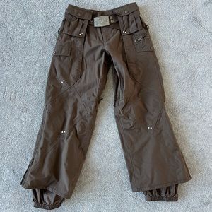 Women's Burton Snowboard Pants Belted Size XS Brown